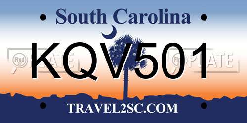 KQV501 South Carolina License Plate