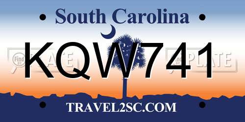 KQW741 South Carolina License Plate
