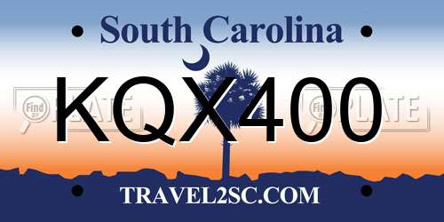KQX400 South Carolina License Plate