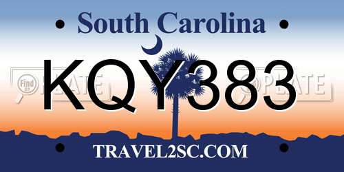 KQY383 South Carolina License Plate