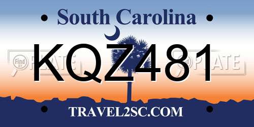 KQZ481 South Carolina License Plate