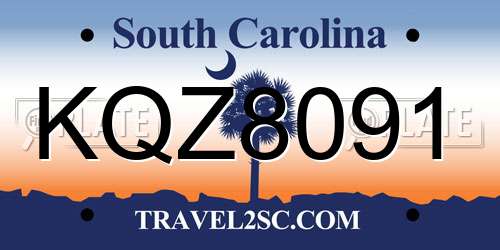 KQZ8091 South Carolina License Plate