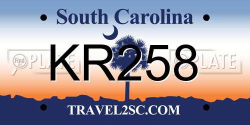 KR258 South Carolina License Plate