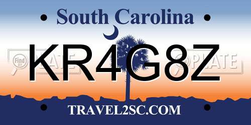 KR4G8Z South Carolina License Plate