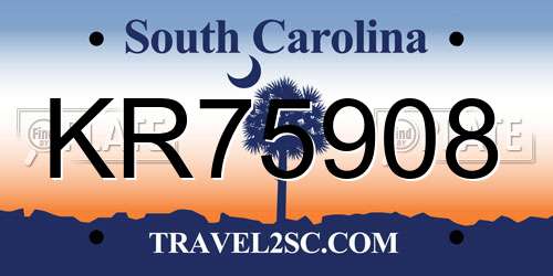 KR75908 South Carolina License Plate