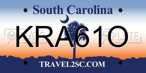 KRA61O South Carolina License Plate