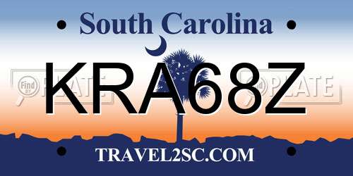 KRA68Z South Carolina License Plate