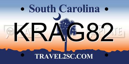 KRAG82 South Carolina License Plate
