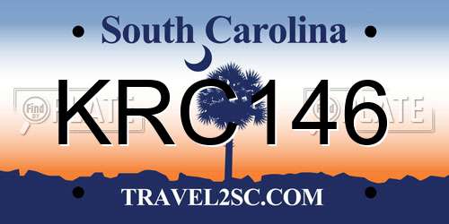 KRC146 South Carolina License Plate