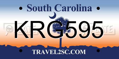 KRG595 South Carolina License Plate