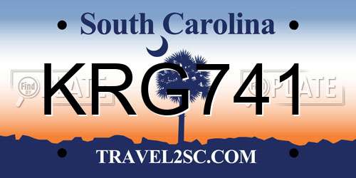 KRG741 South Carolina License Plate