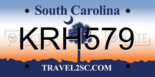 KRH579 South Carolina License Plate