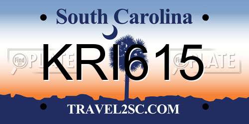 KRI615 South Carolina License Plate