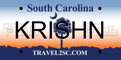 KRISHN South Carolina License Plate