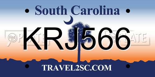 KRJ566 South Carolina License Plate
