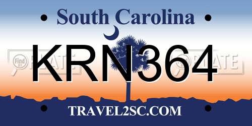 KRN364 South Carolina License Plate