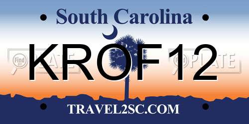 KROF12 South Carolina License Plate