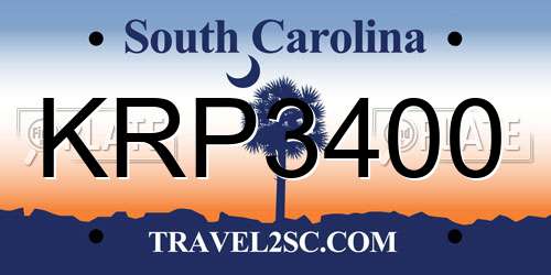 KRP3400 South Carolina License Plate