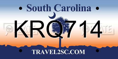 KRQ714 South Carolina License Plate