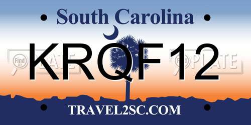 KRQF12 South Carolina License Plate
