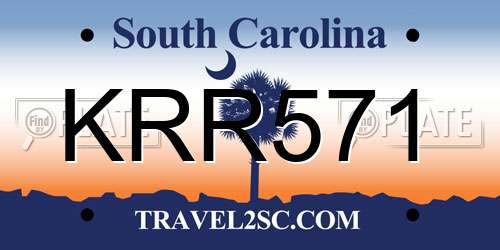 KRR571 South Carolina License Plate