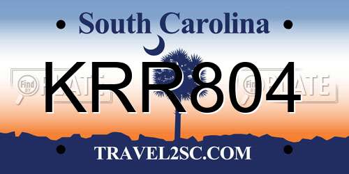 KRR804 South Carolina License Plate