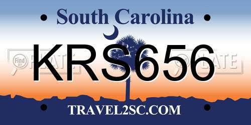 KRS656 South Carolina License Plate