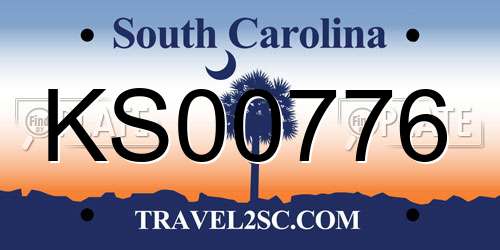 KS00776 South Carolina License Plate