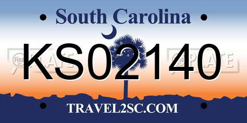 KS02140 South Carolina License Plate