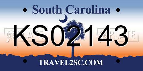 KS02143 South Carolina License Plate