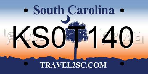 KS0T140 South Carolina License Plate