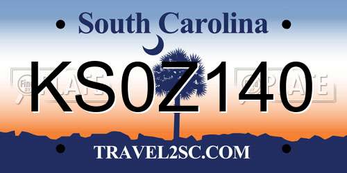 KS0Z140 South Carolina License Plate