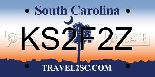 KS2F2Z South Carolina License Plate