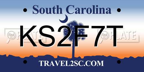 KS2F7T South Carolina License Plate