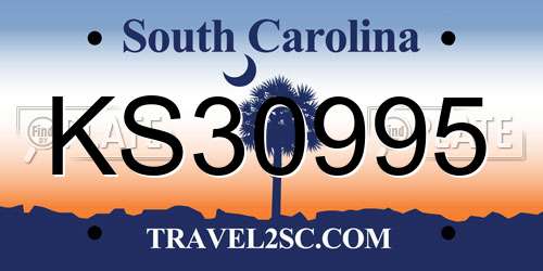 KS30995 South Carolina License Plate