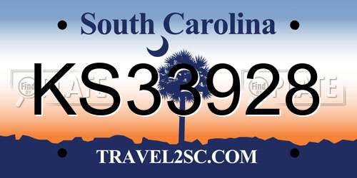 KS33928 South Carolina License Plate