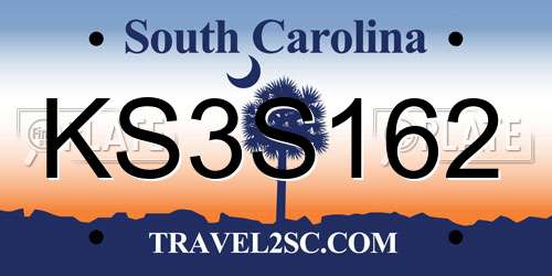 KS3S162 South Carolina License Plate