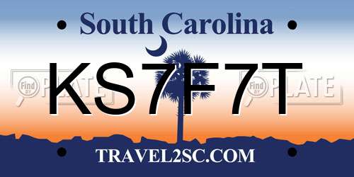 KS7F7T South Carolina License Plate