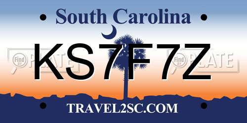 KS7F7Z South Carolina License Plate