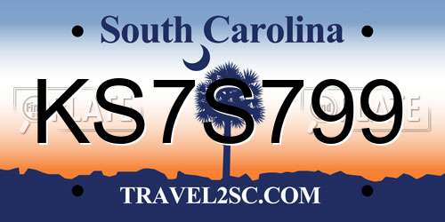 KS7S799 South Carolina License Plate