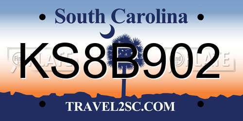 KS8B902 South Carolina License Plate