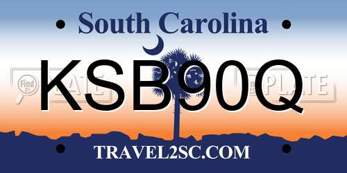 KSB90Q South Carolina License Plate