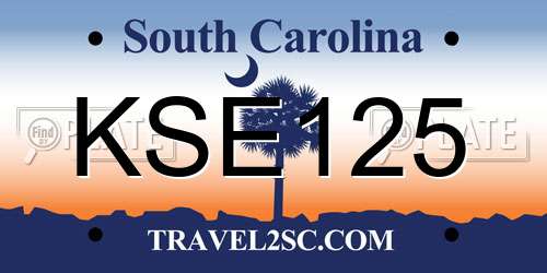 KSE125 South Carolina License Plate
