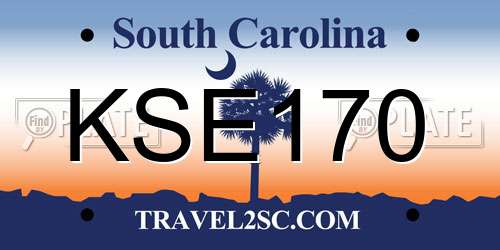 KSE170 South Carolina License Plate