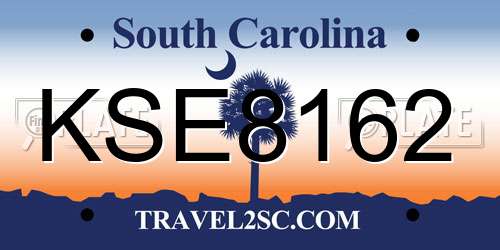KSE8162 South Carolina License Plate