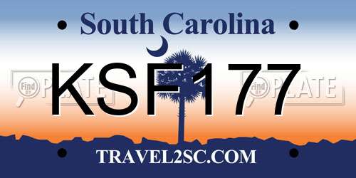 KSF177 South Carolina License Plate