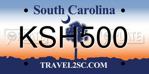KSH500 South Carolina License Plate