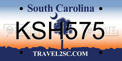 KSH575 South Carolina License Plate