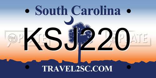 KSJ220 South Carolina License Plate