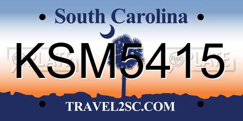 KSM5415 South Carolina License Plate